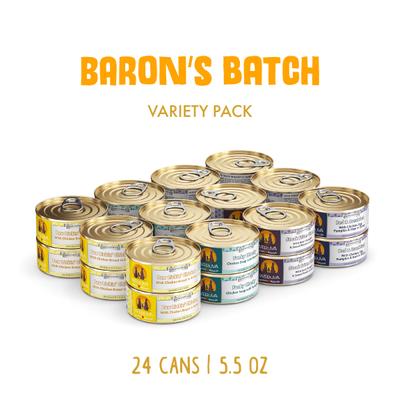 Show full view: Weruva Baron's Batch Variety Pack Grain-Free Canned Dog Food, 5.5-oz, case of 24 slide 3 of 13
