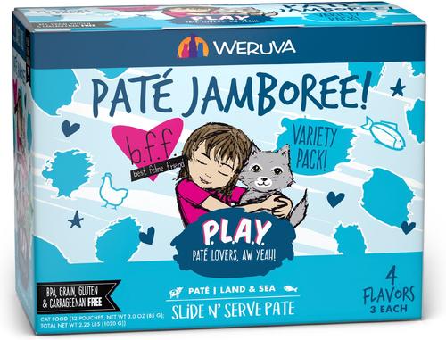 Show full view: Weruva Best Feline Friend Paté Lovers, Aw Yeah! Paté Jamboree! Variety Pack + BFF Play Pate Lovers Pate Partay Variety Pack Wet Cat Food slide 2 of 9