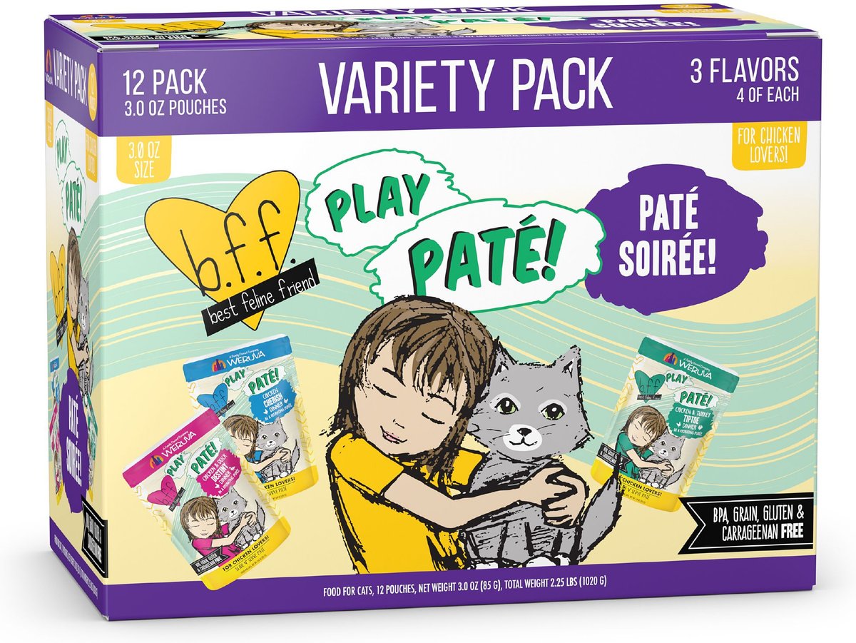 BFF Paté Lovers, Aw Yeah! Paté Soiree! Variety Pack Grain-Free Wet Cat Food