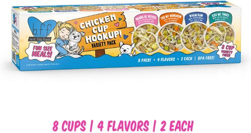 Show full view: Weruva Best Fido Friend Fun Size Meals Chicken Cup Hookup Variety Pack Wet Dog Food, 2.75-oz cup, case of 8 slide 3 of 13