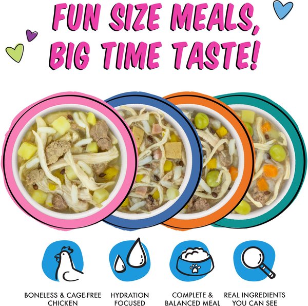 Weruva Best Fido Friend Fun Size Meals Chicken Cup Hookup Variety Pack Wet Dog Food, 2.75-oz cup, case of 8