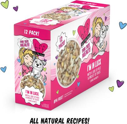 Show full view: Weruva Best Fido Friend Fun Size Meals I'm In Luck Wet Dog Food, 2.75-oz cup, case of 12 slide 3 of 13