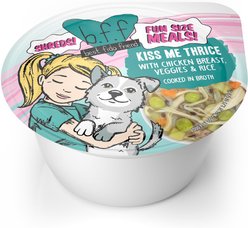 Weruva Best Fido Friend Fun Size Meals Kiss Me Thrice Wet Dog Food, 2.75-oz cup, case of 12