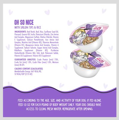 Show full view: Weruva Best Fido Friend Fun Size Meals Oh So Nice Wet Dog Food, 2.75-oz cup, case of 12 slide 9 of 12