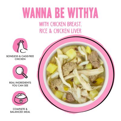 Show full view: Weruva Best Fido Friend Fun Size Meals Wanna Be Withya Wet Dog Food, 2.75-oz cup, case of 12 slide 4 of 13