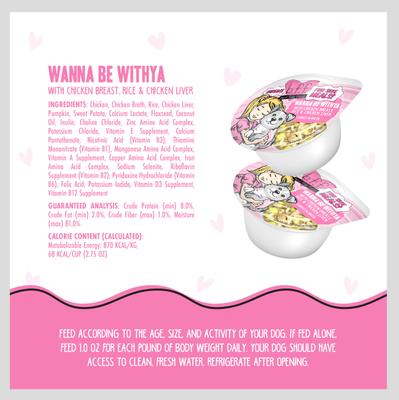 Show full view: Weruva Best Fido Friend Fun Size Meals Wanna Be Withya Wet Dog Food, 2.75-oz cup, case of 12 slide 9 of 13