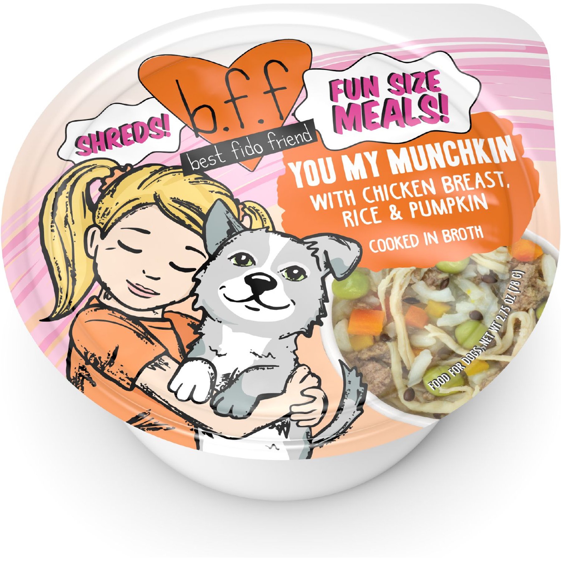 Weruva Best Fido Friend Fun Size Meals You My Munchkin Wet Dog Food, 2.75-oz cup, case of 12