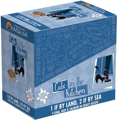 Show full view: Weruva Cats in the Kitchen 1 If By Land, 2 If By Sea Tuna, Beef & Salmon Recipe + Cats in the Kitchen Love Me Tender Chicken & Duck Recipe Cat Food Pouches slide 5 of 9