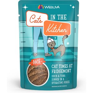 Weruva Cats in the Kitchen Cat Times At Fridgemont with Duck & Tuna Grain-Free Cat Food Pouches, 3-oz pouch, case of 12