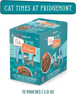Show full view: Weruva Cats in the Kitchen Cat Times At Fridgemont with Duck & Tuna Grain-Free Cat Food Pouches, 3-oz pouch, case of 12 slide 3 of 13