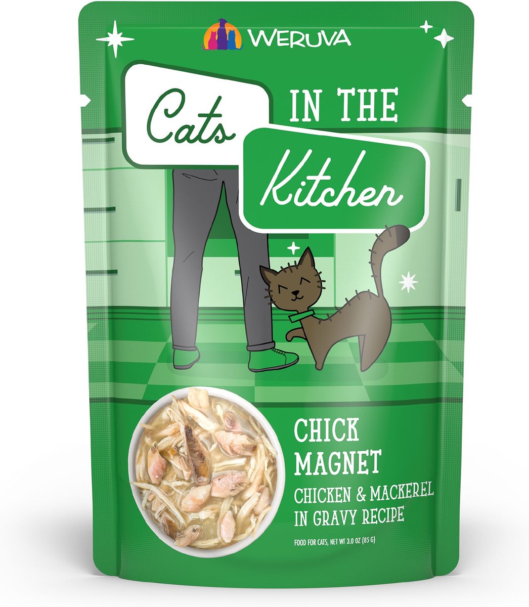 Weruva Cats in the Kitchen Chick Magnet Chicken & Mackerel Recipe Grain-Free Cat Food Pouches