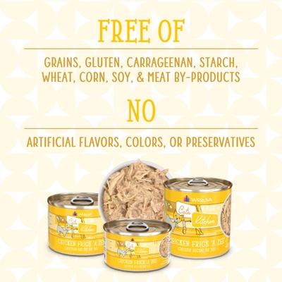 Show full view: Weruva Cats in the Kitchen Chicken Frick 'A Zee Chicken Recipe Au Jus Grain-Free Wet Cat Food, 6-oz, case of 24 slide 6 of 13