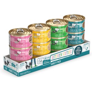 Weruva Cats in the Kitchen Cuties Variety Pack Grain-Free Canned Cat Food, 3.2-oz, case of 12