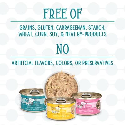 Show full view: Weruva Cats in the Kitchen Cuties Variety Pack Grain-Free Canned Cat Food, 3.2-oz, case of 12 slide 6 of 13