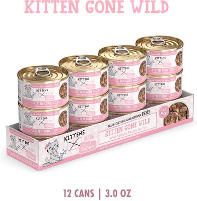 Show full view: Weruva Cats in the Kitchen for Kittens Kitten Gone Wild Grain-Free Wet Cat Food, 2.8-oz can, case of 12 slide 3 of 13