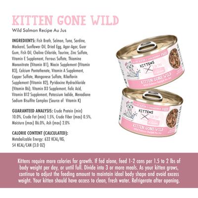 Show full view: Weruva Cats in the Kitchen for Kittens Kitten Gone Wild Grain-Free Wet Cat Food, 2.8-oz can, case of 12 slide 7 of 13