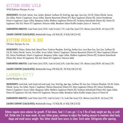 Show full view: Weruva Cats in the Kitchen for Kittens Kitten Zoomies Variety Pack Grain-Free Wet Cat Food, 3-oz can, case of 12 slide 7 of 13