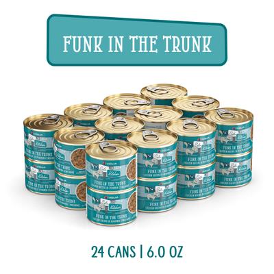 Show full view: Weruva Cats in the Kitchen Funk In The Trunk Chicken in Pumpkin Consomme Grain-Free Canned Cat Food, 3.2-oz, case of 24 slide 4 of 13