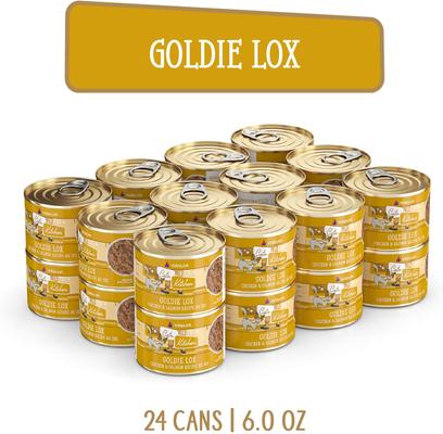 Show full view: Weruva Cats in the Kitchen Goldie Lox Chicken & Salmon Au Jus Grain-Free Canned Cat Food, 3.2-oz, case of 24 slide 4 of 13