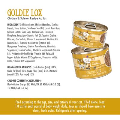 Show full view: Weruva Cats in the Kitchen Goldie Lox Chicken & Salmon Au Jus Grain-Free Canned Cat Food, 3.2-oz, case of 24 slide 10 of 13