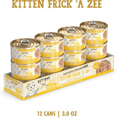 Show full view: Weruva Cats in the Kitchen Kitten Frick 'A Zee Chicken in Gravy Grain-Free Wet Cat Food, 2.8-oz can, case of 12 slide 3 of 14