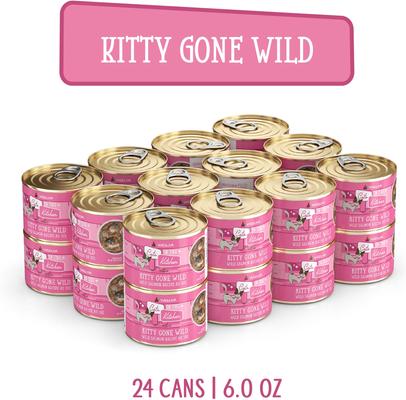 Show full view: Weruva Cats in the Kitchen Kitty Gone Wild Salmon Au Jus Grain-Free Wet Cat Food, 3.2-oz, case of 24 slide 4 of 13