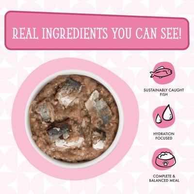 Show full view: Weruva Cats in the Kitchen Kitty Gone Wild Salmon Au Jus Grain-Free Wet Cat Food, 3.2-oz, case of 24 slide 5 of 13