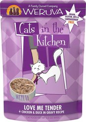 Weruva Cats in the Kitchen Love Me Tender Chicken & Duck Recipe Grain-Free Cat Food Pouches, 3-oz pouch, case of 12 + Weruva Cats in the Kitchen Variety Pack Grain-Free Cat Food Pouches, 3-oz, case of 12 slide 2 of 7