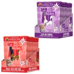 Weruva Cats in the Kitchen Mack, Jack & Sam Salmon, Mackerel & Tuna Recipe + Cats in the Kitchen Love Me Tender Chicken & Duck Recipe Cat Food Pouches