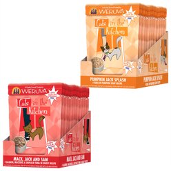 Weruva Cats in the Kitchen Mack, Jack & Sam Salmon, Mackerel & Tuna Recipe + Cats in the Kitchen Pumpkin Jack Splash Tuna in Pumpkin Soup Cat Food Pouches