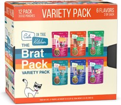 Weruva Cats in the Kitchen The Brat Pack Variety Pack Cat Food Pouches, 3-oz pouch, case of 12