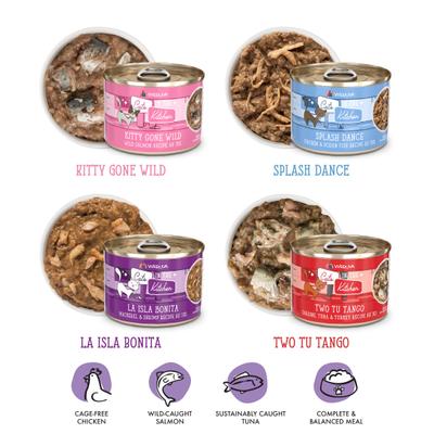 Show full view: Weruva Cats in the Kitchen The Coolsville Catch! Variety Pack Wet Cat Food, 6.0-oz can, case of 12 slide 4 of 12