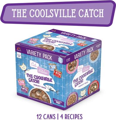 Show full view: Weruva Cats in the Kitchen The Coolsville Catch! Variety Pack Wet Cat Food, 6.0-oz can, case of 12 slide 3 of 12