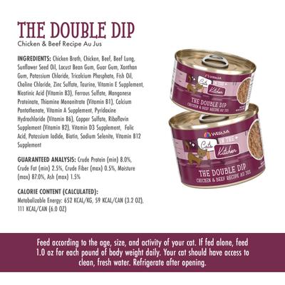 Show full view: Weruva Cats in the Kitchen The Double Dip Chicken & Beef Au Jus Grain-Free Canned Cat Food, 3.2-oz, case of 24 slide 10 of 13