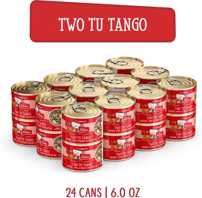 Show full view: Weruva Cats in the Kitchen Two Tu Tango Sardine, Tuna & Turkey Au Jus Grain-Free Canned Cat Food, 6-oz, case of 24 slide 3 of 13