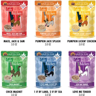 Show full view: Weruva Cats in the Kitchen Variety Pack + BFF OMG Potluck O' Pouches Variety Pack Cat Food Pouches slide 4 of 9