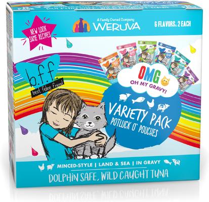 Show full view: Weruva Cats in the Kitchen Variety Pack + BFF OMG Potluck O' Pouches Variety Pack Cat Food Pouches slide 6 of 9