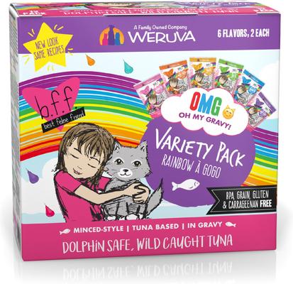 Show full view: Weruva Cats in the Kitchen Variety Pack + BFF Rainbow A Gogo Variety Pack Wet Cat Food Pouches slide 6 of 9