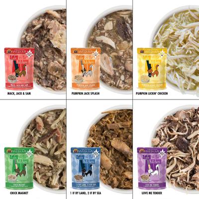 Show full view: Weruva Cats in the Kitchen Variety Pack Grain-Free Cat Food Pouches, 3-oz, case of 12 + Weruva Cats in the Kitchen Cuties Variety Pack Grain-Free Canned Cat Food, 3.2-oz, case of 12 slide 4 of 10