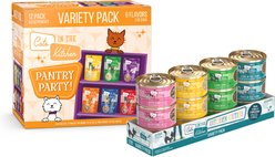 Weruva Cats in the Kitchen Variety Pack Grain-Free Cat Food Pouches, 3-oz, case of 12 + Weruva Cats in the Kitchen Cuties Variety Pack Grain-Free Canned Cat Food, 3.2-oz, case of 12