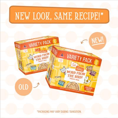 Show full view: Weruva Cats in the Kitchen Word From The Bird! Variety Pack Grain-Free Wet Cat Food, 3.2-oz can, case of 12 slide 3 of 12