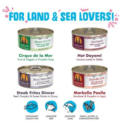 Show full view: Weruva Chicken-Free Just 4 Me Variety Pack Grain-Free Canned Dog Food, 5.5-oz, case of 24 slide 8 of 13