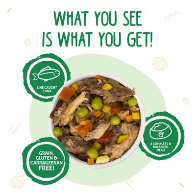 Show full view: Weruva Cirque De La Mer with Tuna & Veggies in Pumpkin Soup + Marbella Paella with Mackerel & Pumpkin in Aspic Canned Dog Food slide 5 of 9