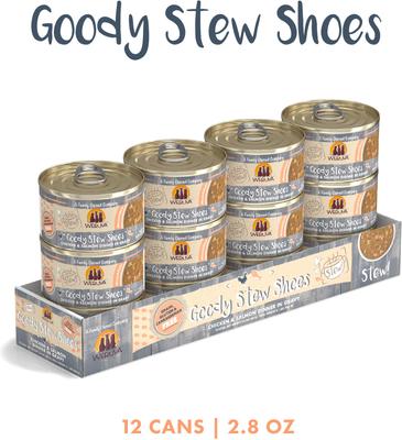 Show full view: Weruva Classic Cat Goody Stew Shoes Chicken & Salmon in Gravy Stew Canned Cat Food, 2.8-oz can, case of 12 slide 3 of 12