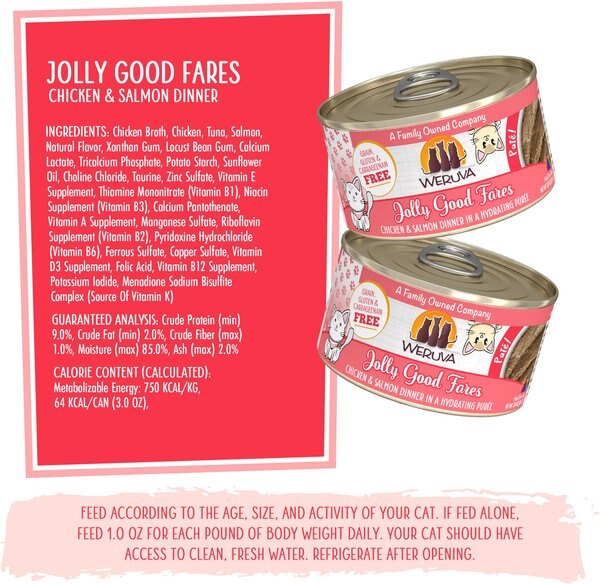 Weruva Classic Cat Jolly Good Fares Chicken & Salmon Pate Canned Cat Food