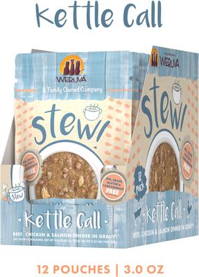 Show full view: Weruva Classic Cat Kettle Call Beef, Chicken & Salmon in Gravy Stew Cat Food Pouches, 3-oz pouch, 12 count slide 3 of 12