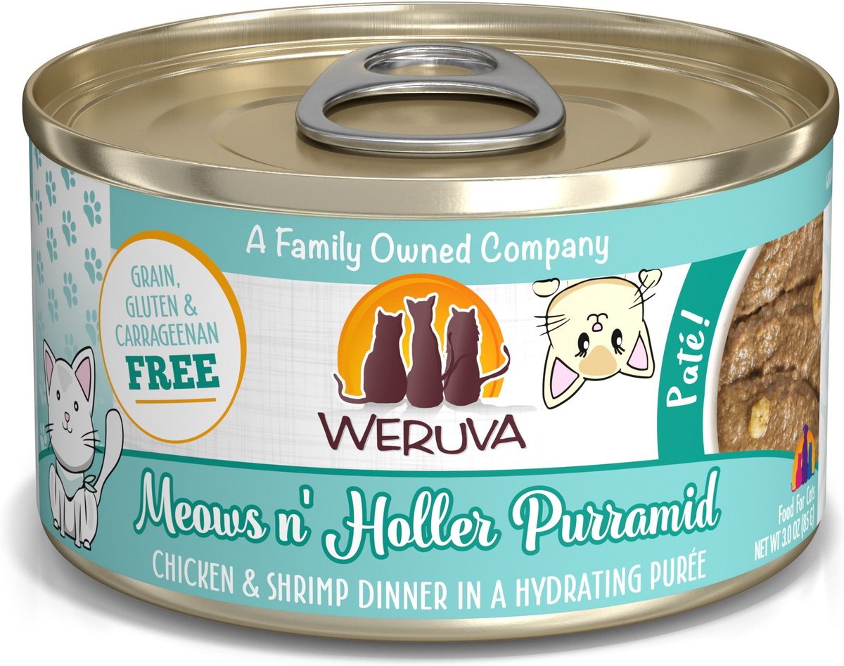 Weruva Classic Cat Meows n' Holler PurrAmid Chicken & Shrimp Pate Canned Cat Food