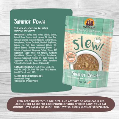 Show full view: Weruva Classic Cat Simmer Down Turkey, Chicken & Salmon in Gravy Stew Cat Food Pouches, 3-oz pouch, 12 count slide 4 of 12