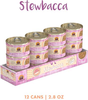 Show full view: Weruva Classic Cat Stewbacca Chicken, Duck & Salmon in Gravy Stew Canned Cat Food, 2.8-oz can, case of 12 slide 3 of 12