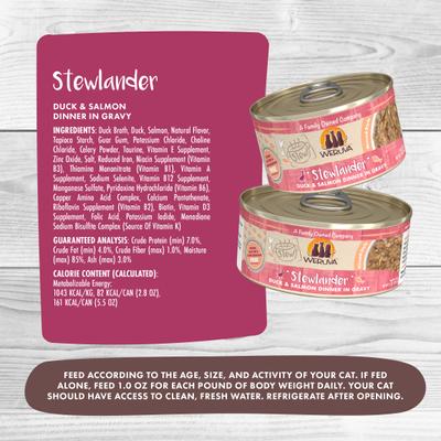 Show full view: Weruva Classic Cat Stewlander Duck & Salmon in Gravy Stew Canned Cat Food, 5.5-oz can, case of 8 slide 5 of 12